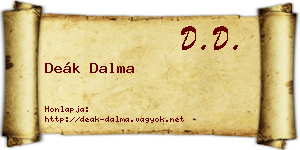 Deák Dalma névjegykártya